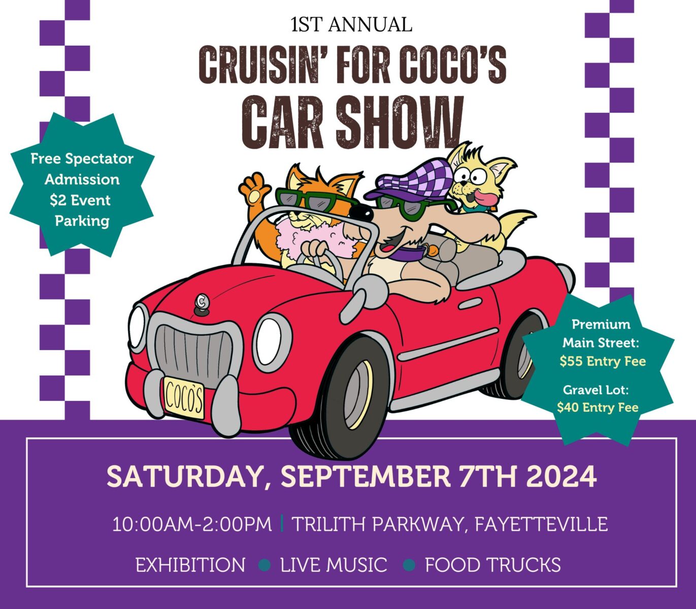 Free Spectator Admission $2 Event Parking (1)